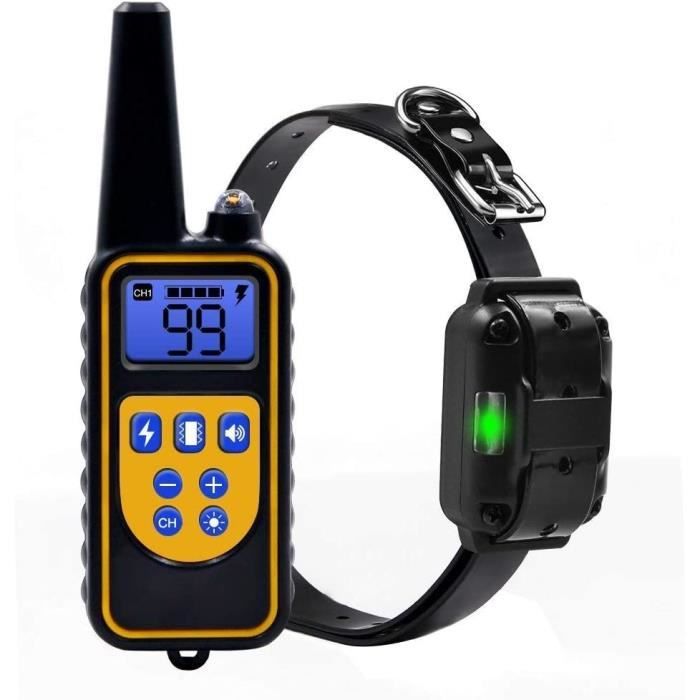 Meilleurs prix pour 800Mètres Collier Anti-Aboiement avec Vibration et Stimulation Sonore Contrôlées Collier de Dressage pour Chien étanche