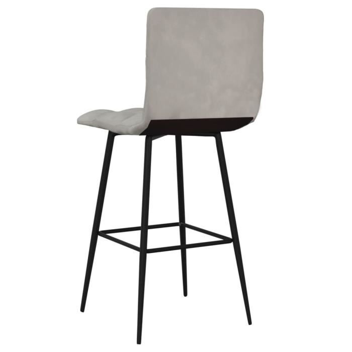 GES - Tables - Tabouret de bar Gris clair Velours - haute qualité ...