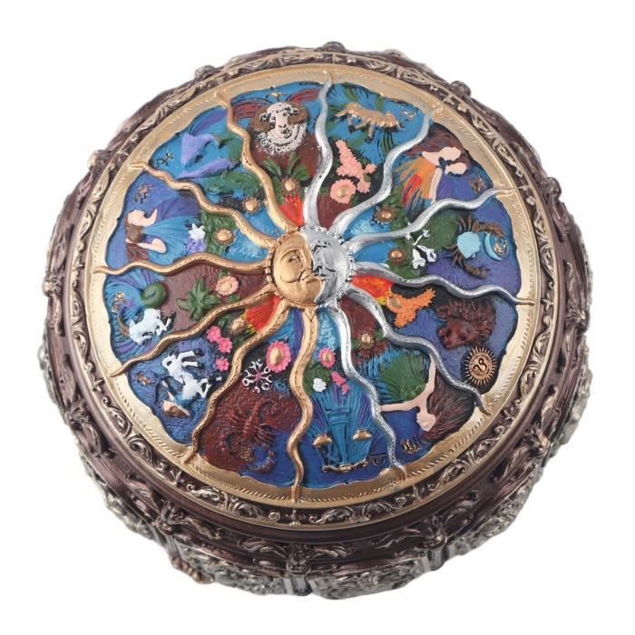 SED Boîte à Musique Classique Boîte à Musique Vintage Avec 12 Constellations Déesse Rotative