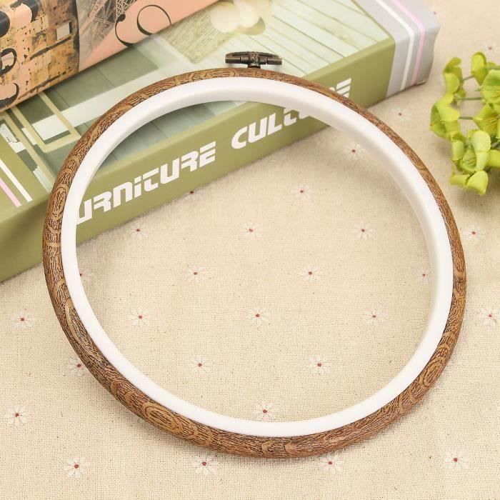 Ancien Tambour à Broder En Bois - Pour Reprisage Et Canevas, Forme Ronde