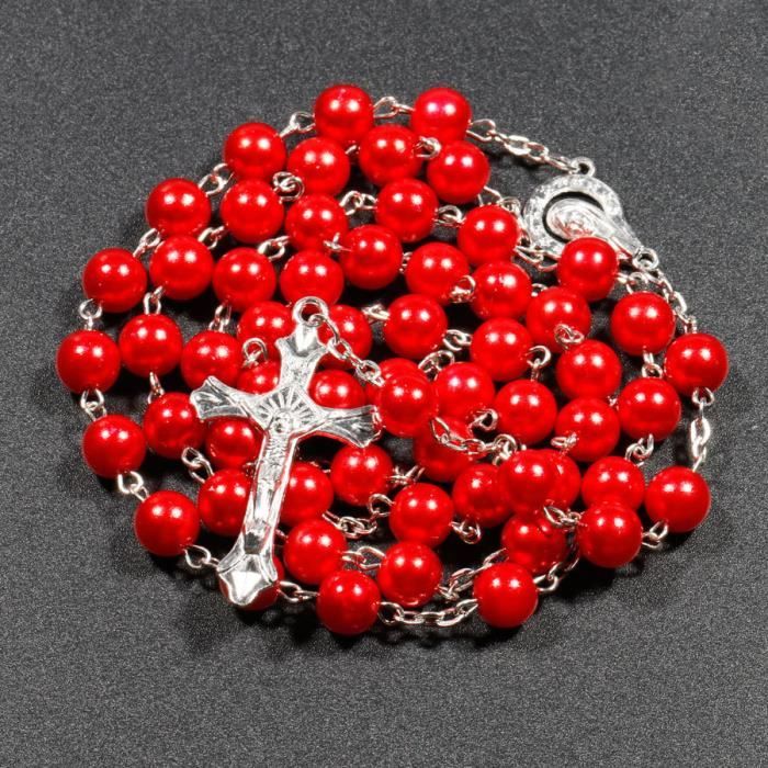 Collier Croix Ras de Cou Argent Perles Zircon • Bijou Religieux Chrétien Acier Inoxydable • Bijoux Bohème Femme • Cadeau pour Elle argent - Achat / Vente sautoir et collier Collier Croix