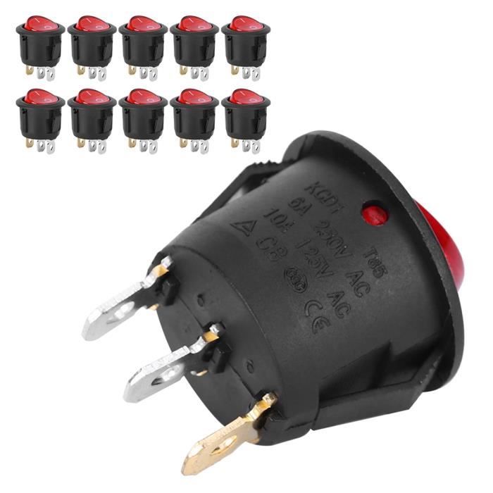 Interrupteur Inverseur étanche 6 Broches - 20A/125V AC, Momentané, Pour Actionneur Linéaire, Moteur DC, Noir - 4
