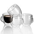 Café,Tasse Double paroi résistante à la chaleur,1-2-4 pièces,transparente,faite à la main,pour boire du thé ou du - Type 1Pcs 250ml-1