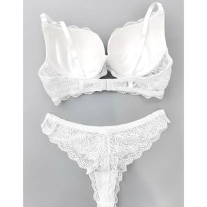Ensemble Lingerie Dentelle Blanc - Soutien-gorge Balconnet Taille M - Neuf Sans étiquettes