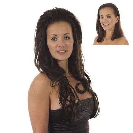 Hair By MissTresses Extensions de cheveux ondulÃ©es avec couronne crÃªpÃ©e  pour plus de volume Ginger Spice - - Cdiscount Au quotidien