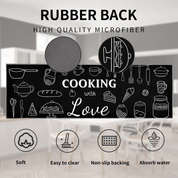 Tapis De Cuisine Antidérapant En Vinyle Exagons Gris 60x120 Cm | Leroy