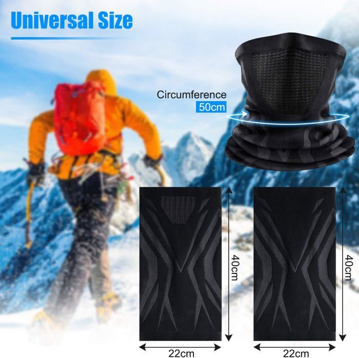 2XK-NOV Foulard Tubulaire D'hiver Pour Homme Et Femme, Masque