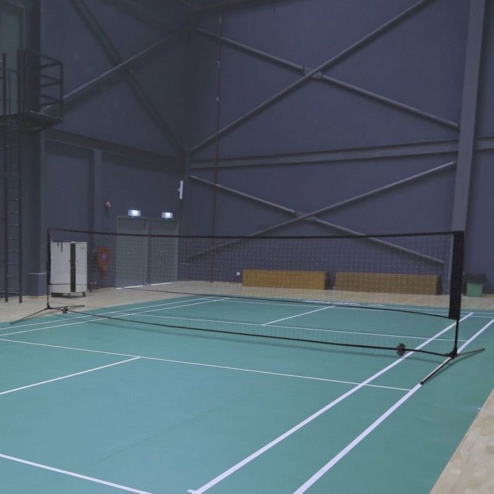 Filet De Badminton 5m Hauki - Portable, Bleu, Hauteur 155 Cm, Pour Volley/tennis