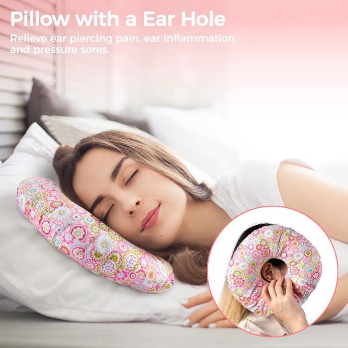 Oreiller Avec Trou Pour Piercing Oreille - Coussin Ergonomique Dormeur Côté, Trou 10 Cm, Hypoallergénique, Réduit Pression Et Douleur