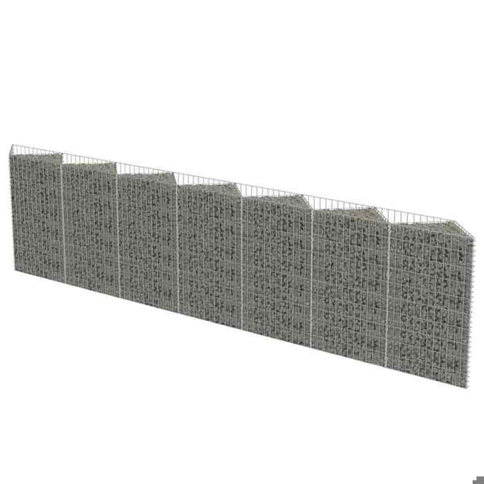 BURKE@ Argent Mur de gabion Acier galvanisé 450x30x100 cm ,40.1 kg ...