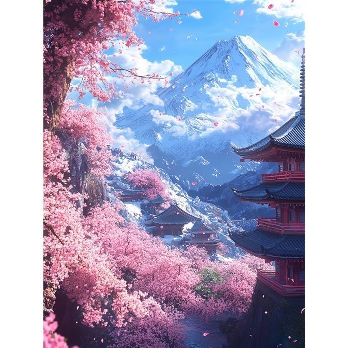 Peinture par Numéro Figured'Art avec Cadre - Aigle et Paysage de Suisse - Kit de Loisir Créatif DIY Numéro d'Art - 40x50cm toile tendue sur châssis - Peinture par numéro