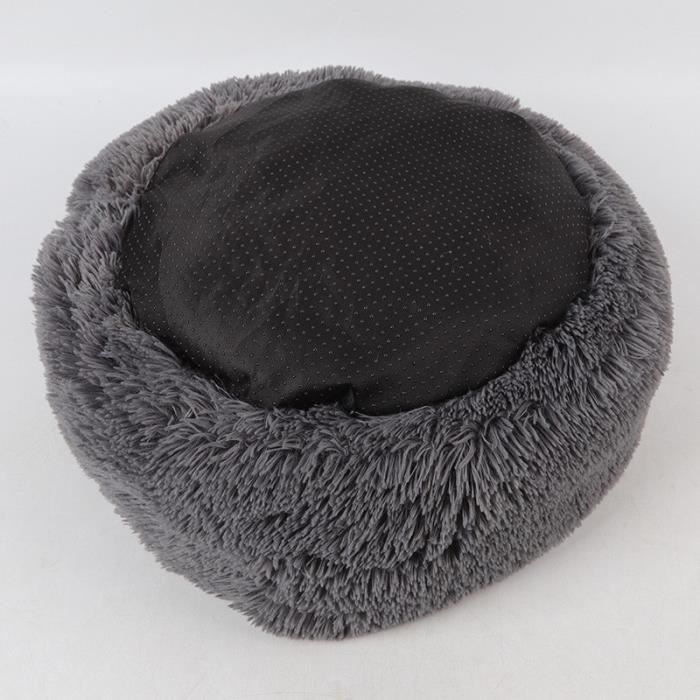 Coussin Nœud Peluche Noir 25x25cm - Décoration Canapé, Lit - Lavable Main