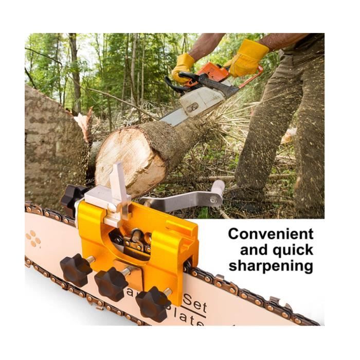 Affûteuse à Manivelle Pour Chaîne De Tronçonneuse – 3 Tailles (4.0mm, 4.8mm, 5.5mm) – 12 Limes Carborundum Incluses – Pour Bûcherons Et Jardiniers