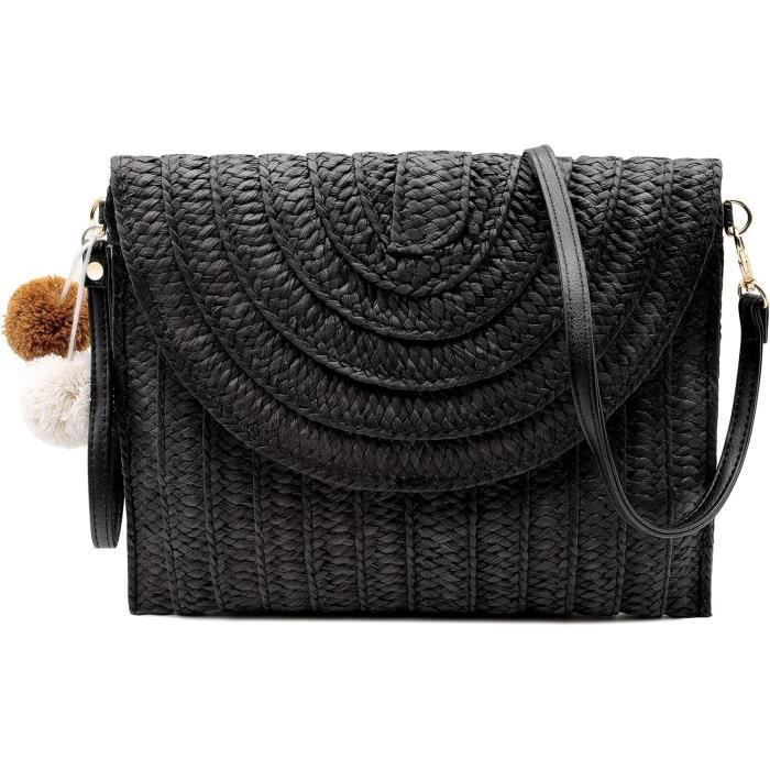 HuiYStar Sac à Main Paille Nuage Pour Femme - Pochette Bandoulière Été Plage