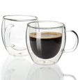 Café,Tasse Double paroi résistante à la chaleur,1-2-4 pièces,transparente,faite à la main,pour boire du thé ou du - Type 1Pcs 250ml-2