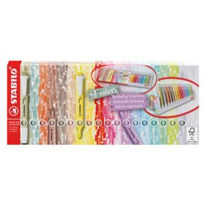 Surligneurs STABILO Swing Cool Pastel - Lot De 4 Couleurs - Abricot, Bleu, Mauve, Gris
