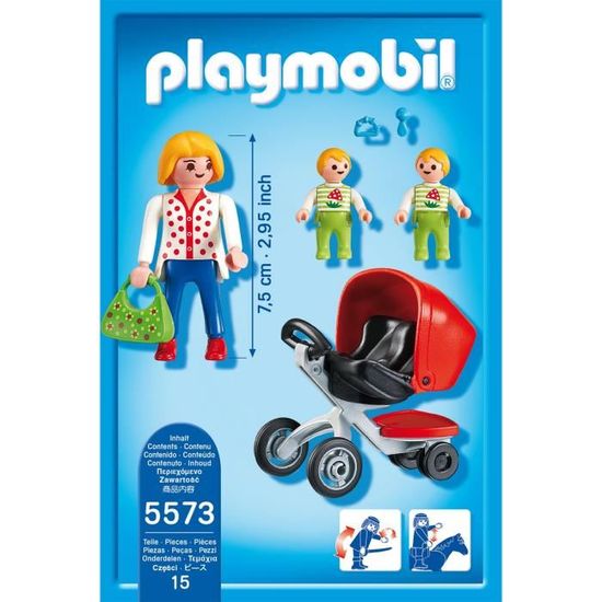 playmobil maman avec jumeaux et landau