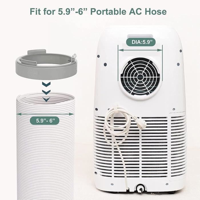 Tuyau D'éVacuation D'Air En Pvc Flexible Tube De Ventilation Universel Tuyau Kit Pour Climatiseur Mobile 1,5m/2m Diamètre 150 mm, Plus lisse que l' échappement de 13 cm (1 PC Connecteur