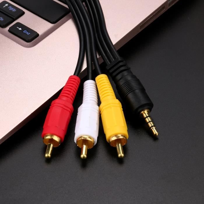 Câble USB Vers 3 RCA (mâle Et Femelle) - 150cm Et 30cm, Pour Connexion Audio/vidéo - 2