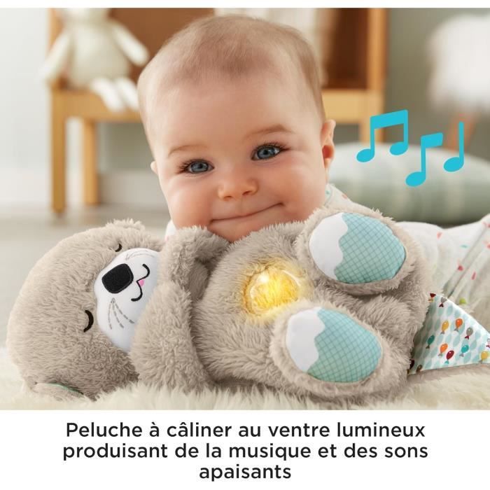 Fisher-Price - Ma Loutre Câlins Bonne Nuit - Peluche Lumière et Musique  Bébé