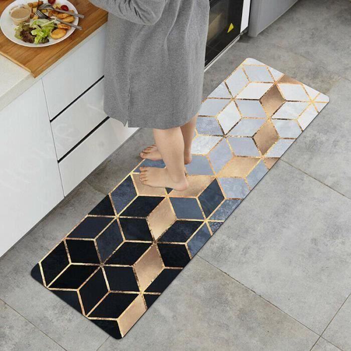 Tapis De Cuisine Antidérapant COSY HOMEER 50x80cm | Protection Sol | Absorbant | Lavable | Bleu