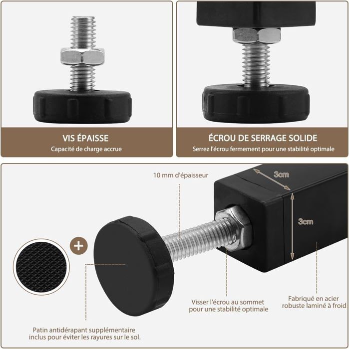 Pieds De Lit En Acier Pour Sommier – Stables Et Durables