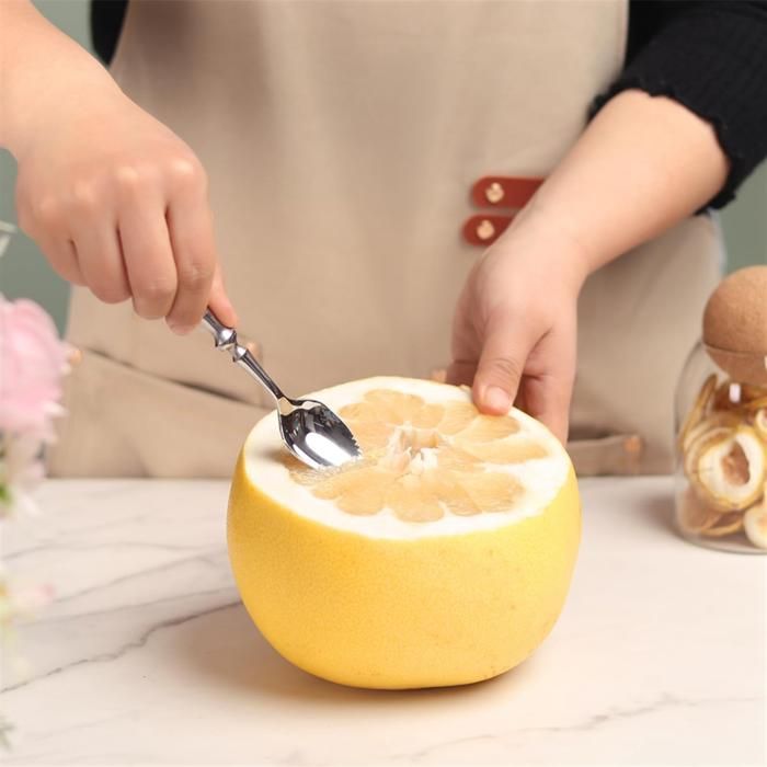 Lot De 5 Cuillères à Pamplemousse Inox Avec 1 Couteau - Idéal Pour Fruits, Kiwis, Oranges Et Baies