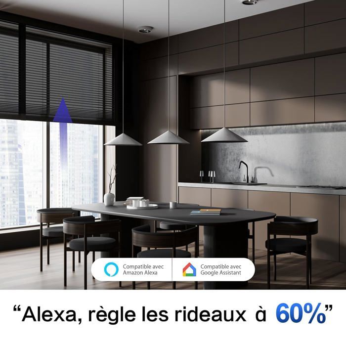HEUXGIR Interrupteur de volet roulant Wi-Fi avec fonction pourcentage