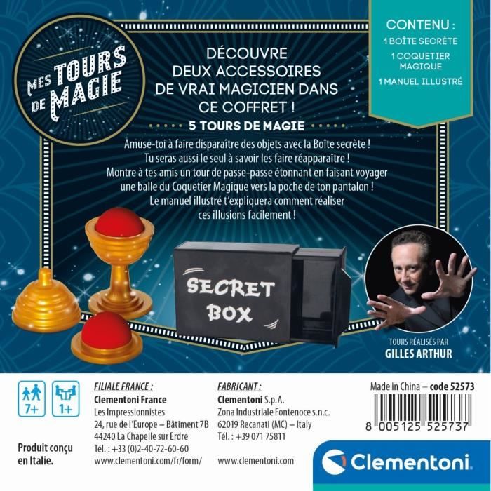 Clementoni - Mes tours de magie - Boîte secrète et coquetier