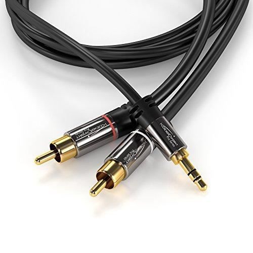 Adaptateur Audio 3,5mm Femelle Vers 2x RCA Femelles - Câble 0,2m - Connexion Haute Qualité