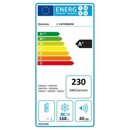Electrolux Euf1900aow Congelateur Armoire 168l Froid