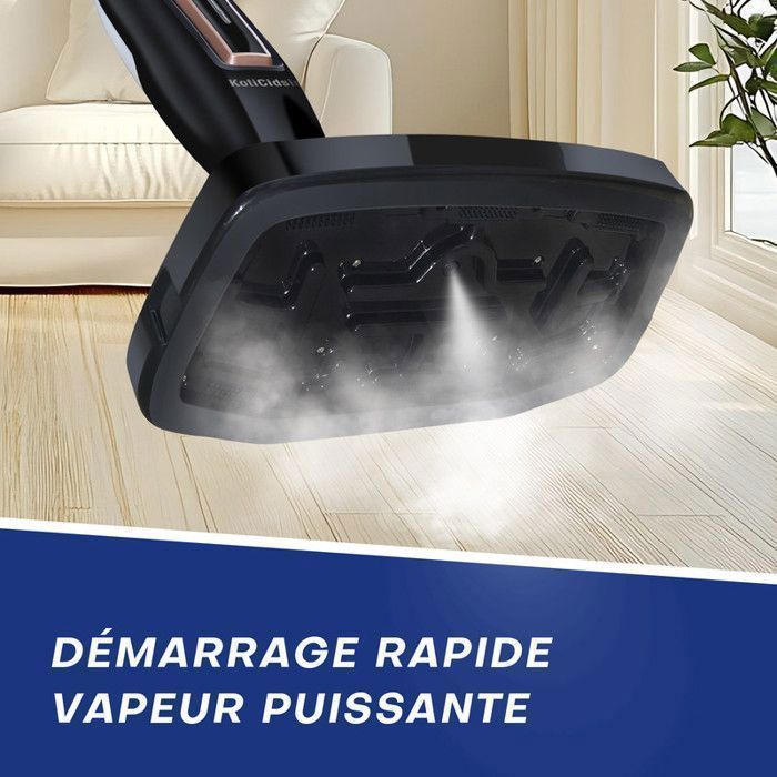 H2O HD PRO Balai Vapeur & Nettoyeur à Main 2-en-1 - 1500W, Réservoir 450ml, Nettoyage Sans