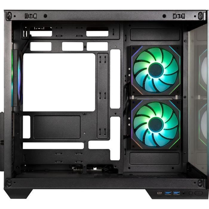 Boîtier PC ANIDEES AI Crystal Cube AR V3 - Verre Trempé, 5 Ventilateurs RGB, Support E-ATX, Double Chambre