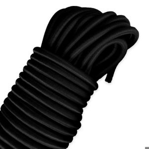 Corde En Caoutchouc - 8 Mm X 10 M - 8 Mm - Noir - Sangle élastique En Caoutchouc - Corde De Serrage Pour Bâche De Remorque, Camping, Voile, Tendeur De Bâche Avec 10 Serre-câbles