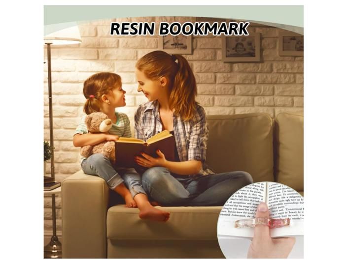 Porte-Page Fleurs Séchées - Lot De 2 Marque-Pages En Résine - Ouvre-Livre Ergonomique