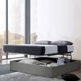Lit Coffre Lounge 160 x 200 by Sampur | Gris | Grand Coffre de Rangement - Sommier à Lattes à Ouverture Horizontale - Design-0