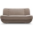 Canapé en lit Convertible avec Coffre de Rangement 3 Places Relax clic clac Banquette BZ en Tissu Pafos Beige-0