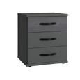 Commode, meuble de rangement coloris Graphite, rechampis noir - Longueur 46 x Hauteur 58 x Profondeur 40 cm-0