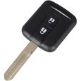 Coque clé pour Nissan Almera Cabster Micra Navara Pathfinder X-Trail Qashqai - Plip clé télécommande 2 Boutons Lame Phonillico®-0