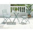 Ensemble table et chaise de jardin pliantes en métal - MIRMANDE de MYLIA - Vert amande-0