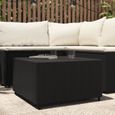 vidaXL Table basse de jardin Carré Noir 50x50x30 cm Résine tressée 319857-0