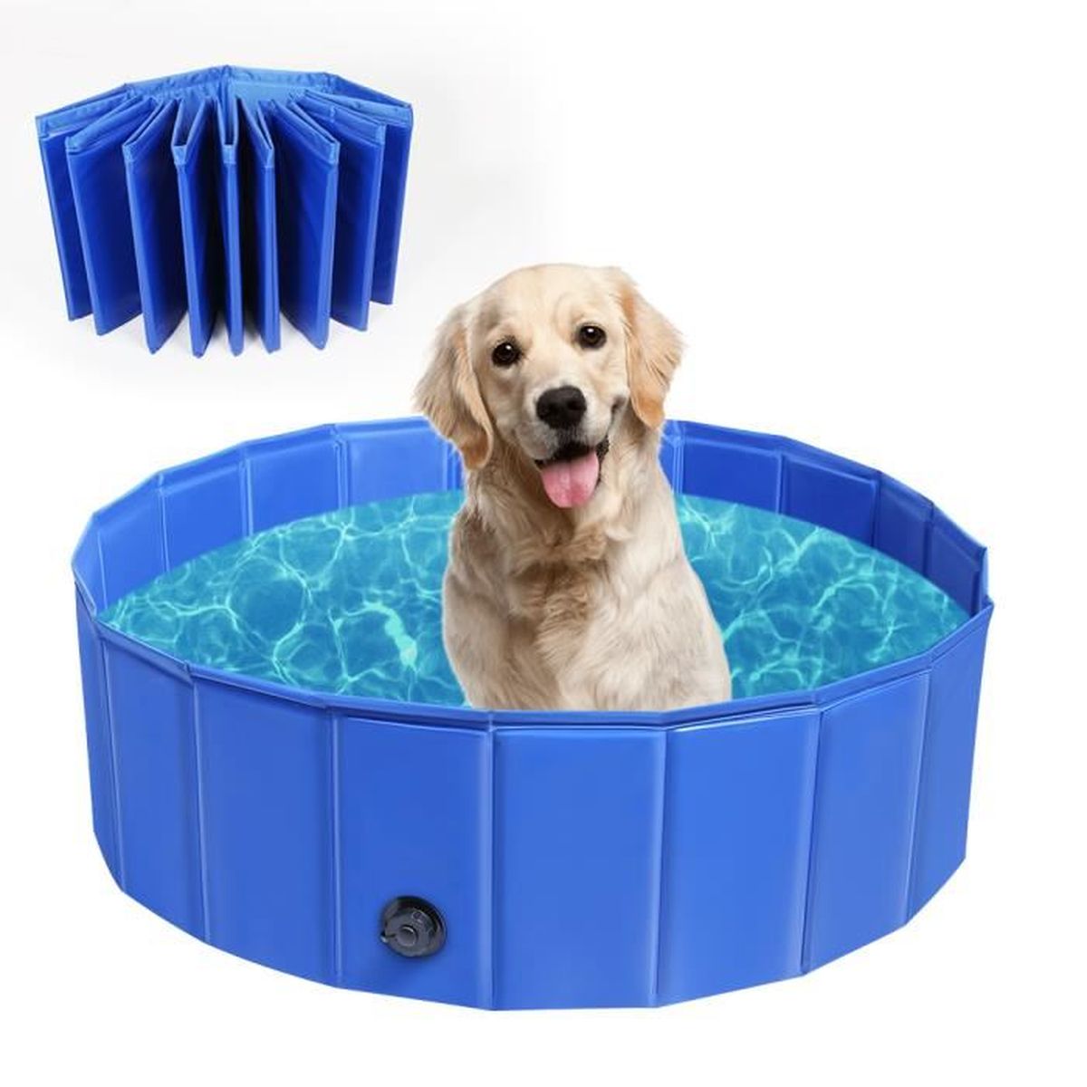 Piscine Pliable Pour Chien/enfant 50x50x8 Cm - En PVC Résistant, Bords Doux - Pour Jeu Et Rafraîchissement - 3