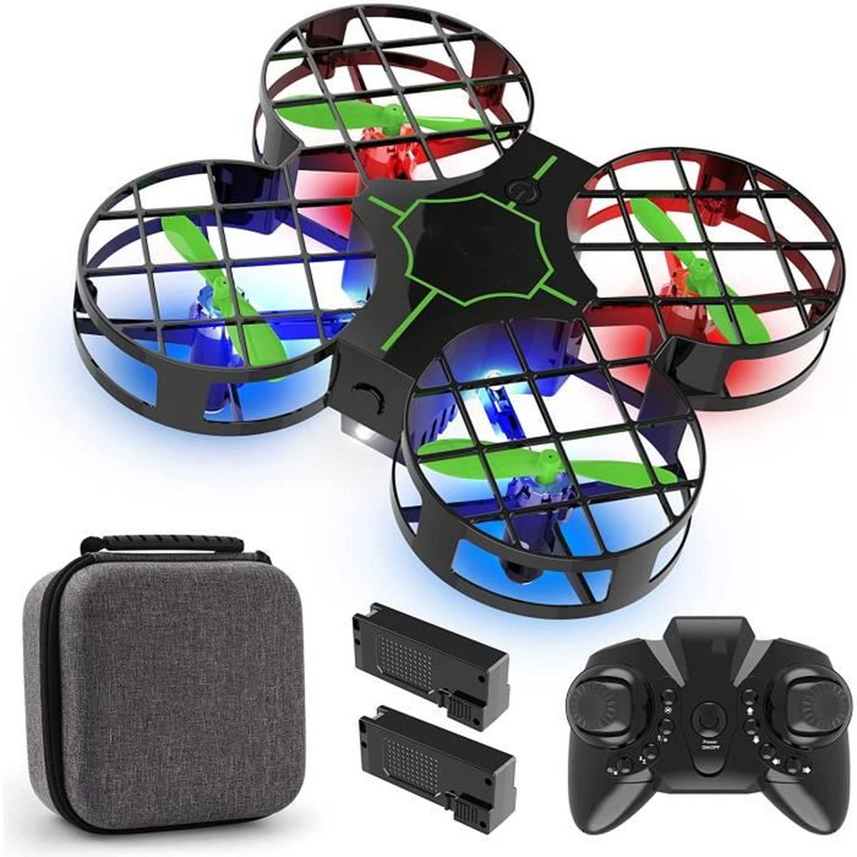 Drone Pliable Sans Brosse Pour Débutants – Double Caméra HD 1080P, 2 Batteries, Flips 360°, Wi-Fi FPV, Capteur De Gravité