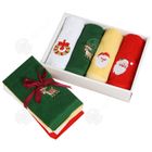 INNOVTEC INN Emballage de noël 1 lot de 4 pièces serviette de noël pur coton coffret cadeau serviette créative serviettes douces pour la