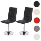 BRAND Lot de 2 chaises de salle à manger en similicuir gris HWC-C41 avec hauteur d'assise réglable et dossier haut