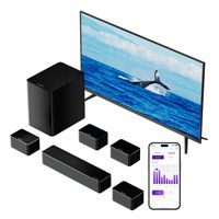 ULTIMEA Barre de Son Surround 7.1, Contrôle App, Barre de Son TV avec Caisson de Basses Réglable et 4 Haut-parleurs Surround