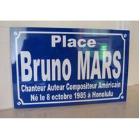 Place Bruno MARS  cadeau /objet collector pour fan - PLAQUE DE RUE série limitée 