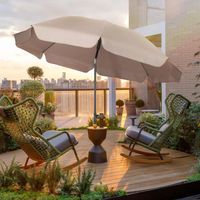 Sekey Parasol Rond de 200 cm Taupe Protection Solaire UV 25+ Idéal pour Le Jardin et la terrasse