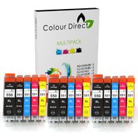 Pack de 15 cartouches d'encre ColourDirect compatibles pour Canon PGI-550/CLI-551