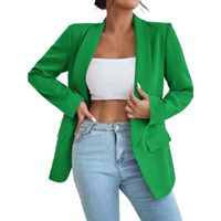 VESTE - VAREUSE - CASAQUE - BLAZER Blazer pour femme blazer élégant ouvert à manches longues veste de bureau Vert